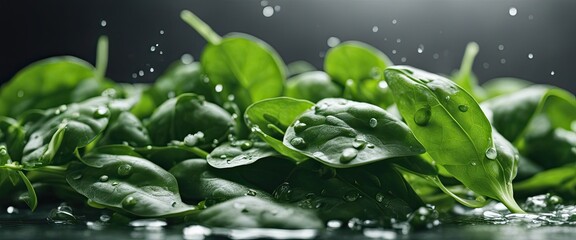Spinach, isolated, wet, superfood