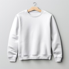 White crew neck sweatshirt, product mockup.