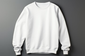 White crew neck sweatshirt, product mockup. - obrazy, fototapety, plakaty