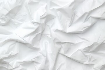 White, crumpled paper texture background.