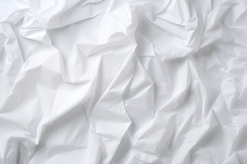 White, crumpled paper texture background.