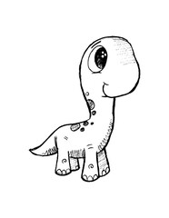 Hand Drawn Baby Dino Vector Illustration Art