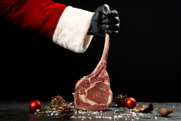 Tomahawk con mano de santa claus