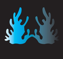 Obraz premium Creative abstract isolated logo design neuron Nerve Cell or Coral Seaweed inspiration 