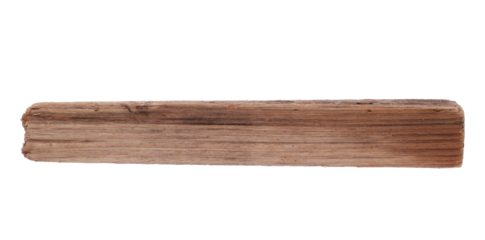 Old piece of broken planks isolated on white, clipping path