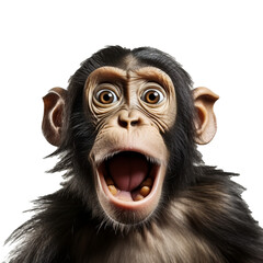 Close up of a funny monkey, shocked expressions