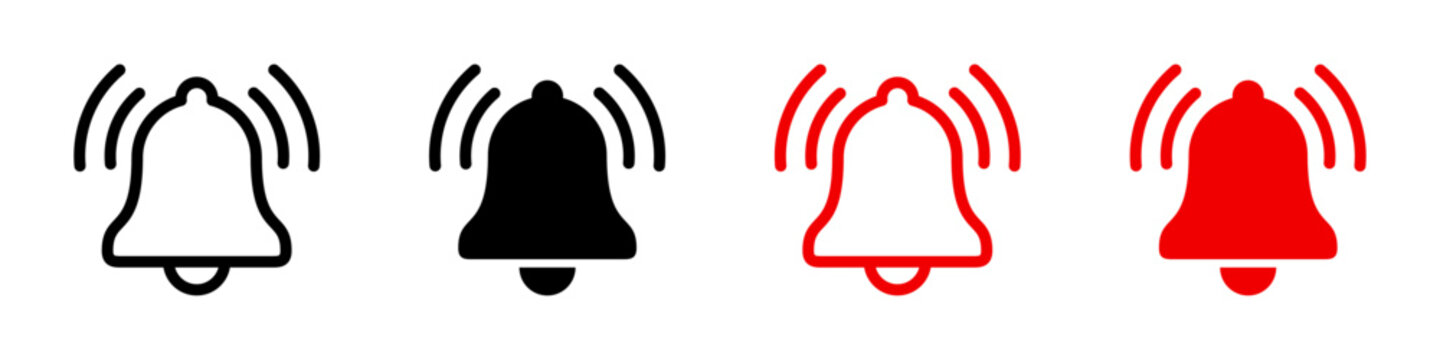 Notification bell icon set