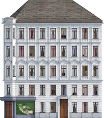 Facade view of historical building