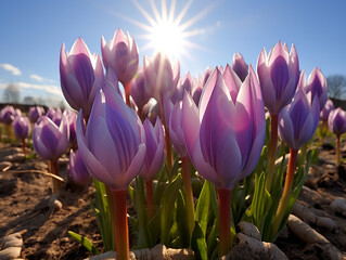 purple crocus flowers