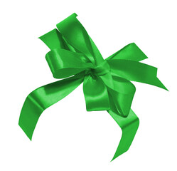 Green silk ribbon tied around the box, frame and blank for design
