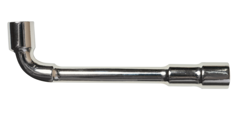 Metal hex key on white isolated background