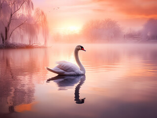 Fototapeta premium swan in the morning