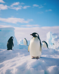 Obraz premium Emperor penguins in the snow