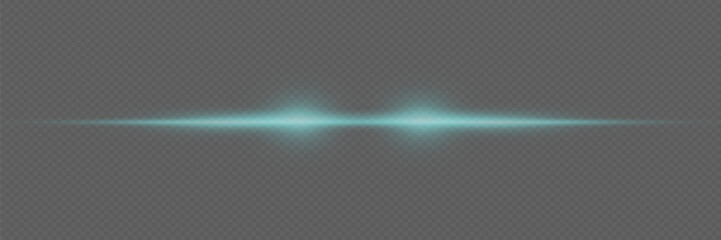 Horizontal glare of light, laser speed lines. On a transparent background.