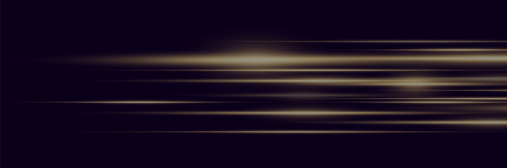 Line movement effect. Speed ​​of light lines. On a black background.