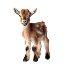 Baby goat shot, isolated on transparent background