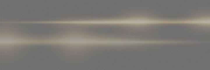 Horizontal highlights. Laser beams of light. Beautiful light flashes. On a transparent background.