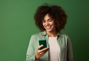 Woman using smart phone for mobile payments online shopping,omni channel,sitting on table,virtual icons graphics interface screen