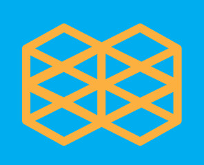 Creative linear logo icon lines cube for business company