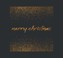 golden merry christmas text and dots on black background