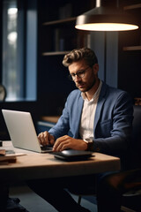 Computer person technology laptop adult businessman indoors business working office