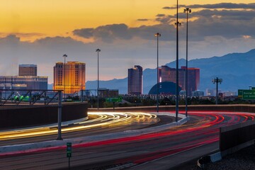 4K Image: Las Vegas Skyline at Twilight - Evening Hour