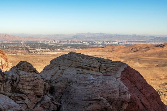4K Image: Las Vegas Skyline View from Red Rock Canyon