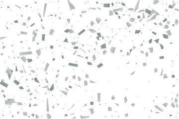 Silver glitter confetti on a white background. Decorative element.
