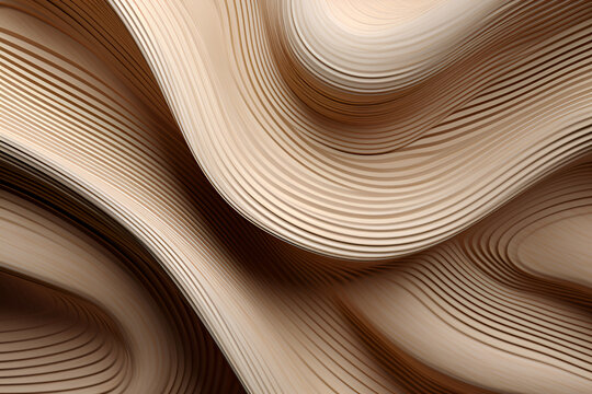 Fototapeta Abstract geometric background wallpaper, panels. Waves from wood