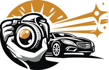 Car Photography Logo Template Vector