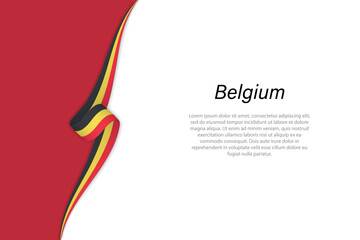 Wave flag of Belgium with copyspace background.