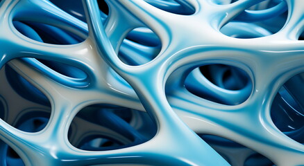 A close up of a blue colored pattern. Focus on joints