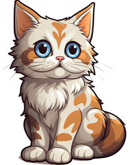 Obraz premium Cat Sticker, generative ai 