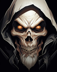 Demon skull art illustration, generative ai 