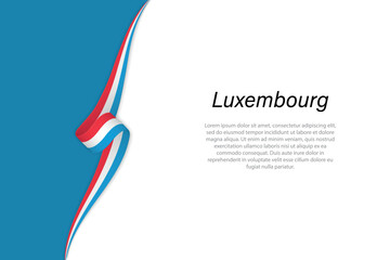 Wave flag of Luxembourg with copyspace background.