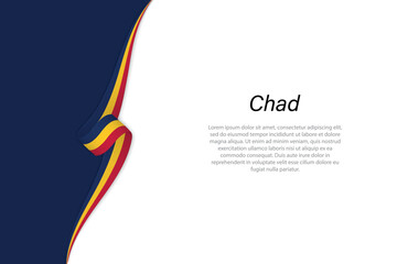 Wave flag of Chad with copyspace background