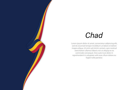 Wave flag of Chad with copyspace background