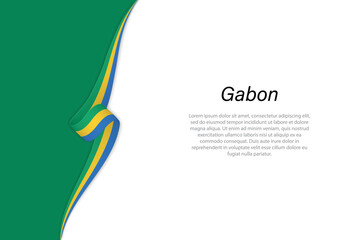 Wave flag of Gabon with copyspace background