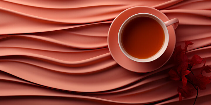 Cup of tea on textured background, robos