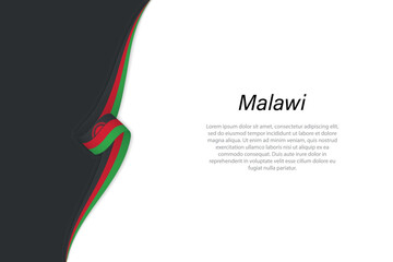 Wave flag of Malawi with copyspace background