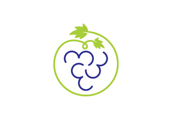 simple modern grape logo design	
