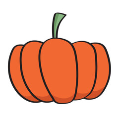 Pumpkin in colors and cartoon style.