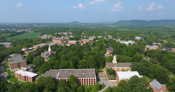 Berea College, private liberal arts work college in Berea, Kentucky. Old historical architecture form above