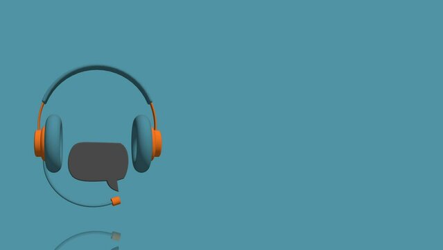 3D call center customer service icon turns on itself