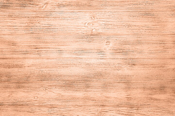 Color of the Year 2024 Peach Fluff Wooden background with veined plank texture