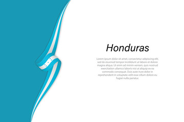 Wave flag of Honduras with copyspace background.