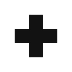 Black Plus icon. Plus or cross glyph icon SVG