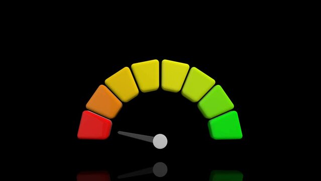 Arrow point scale speed turns on itself - high status red speedometer icon