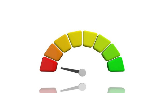 Arrow point scale speed turns on itself - high status red speedometer icon