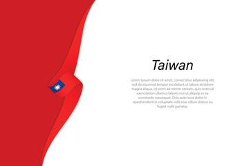 Wave flag of Taiwan with copyspace background
